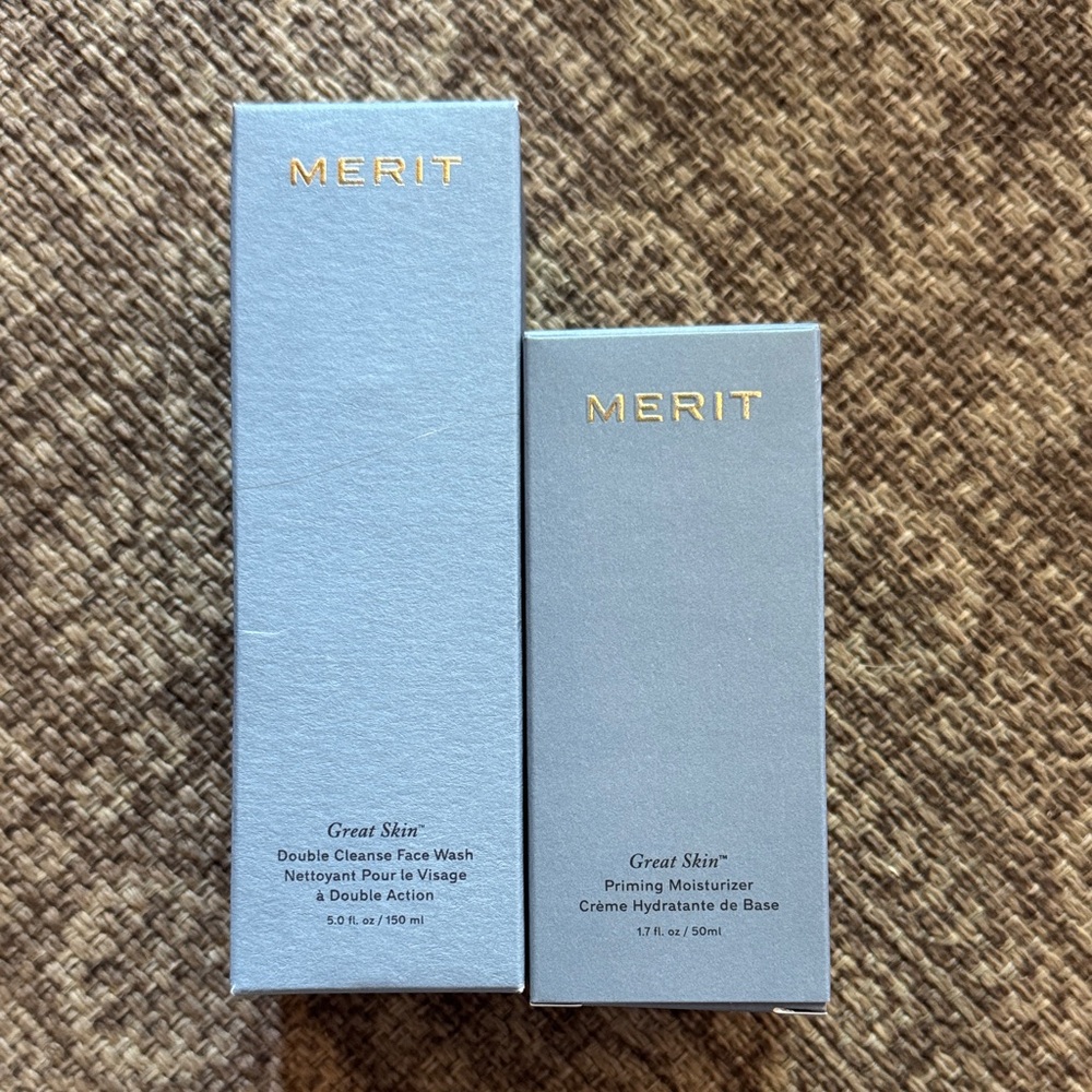 MERIT Skincare Set - Blue Double Cleanse Face Wash & Priming Moisturizer